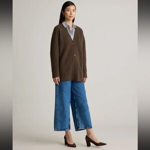 Quince XL Mongolian Cashmere Oversized Boyfriend Cardigan Sweater